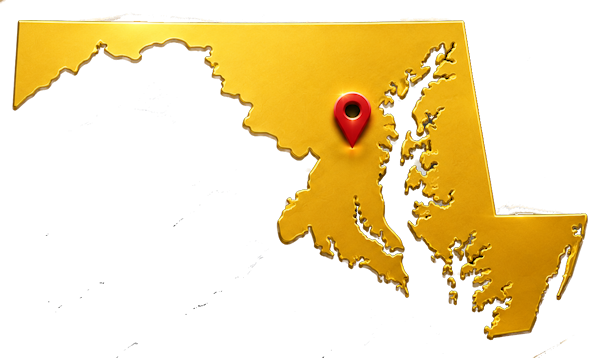 Maryland Roofing Experts service area map